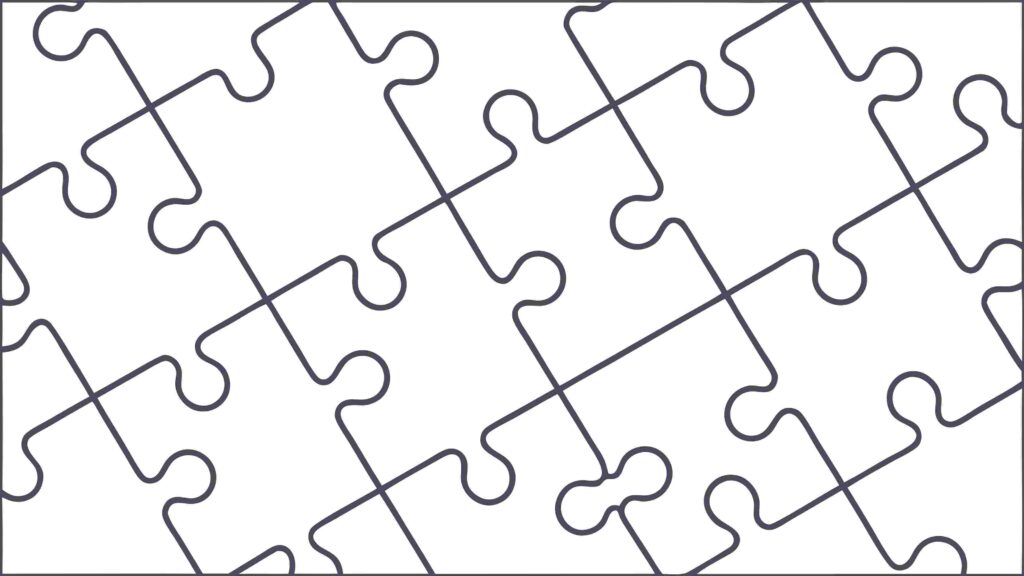 White Jigsaw Puzzle Pieces Seamless Pattern Background, vector design Generative AI