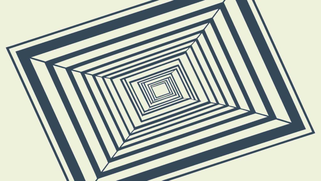 Abstract Geometric Square Tunnel Optical Illusion Art, vector design Generative AI