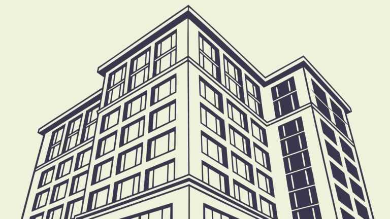 Modern High-Rise Building Architectural Urban Scene, vector design Generative AI