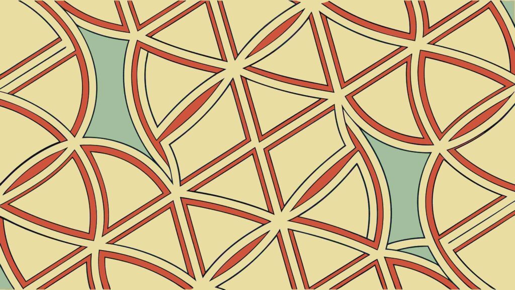Colorful Retro Geometric Abstract Intersecting Shapes, vector design Generative AI