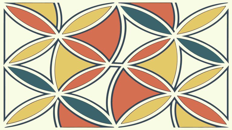 Abstract Geometric Interlocking Circle Pattern Design, vector design Generative AI