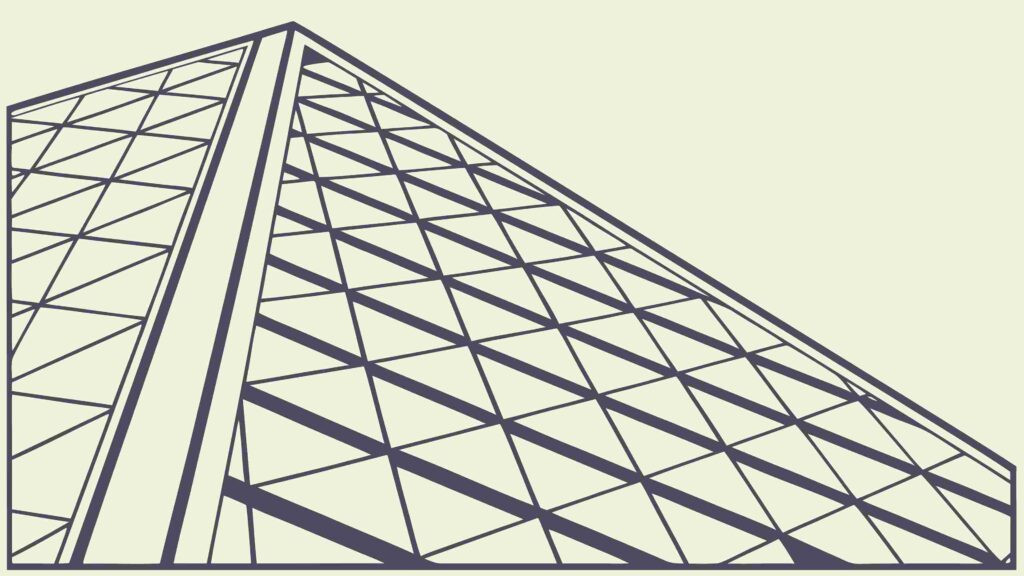 Tall Modern Skyscraper Building Urban Perspective, vector design Generative AI