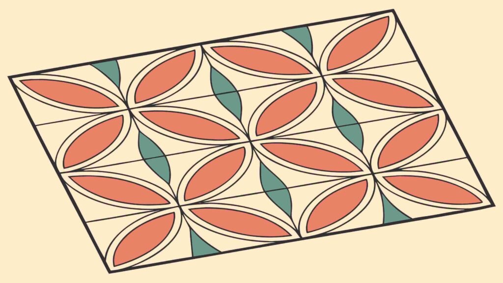 Retro Colorful Geometric Interlocking Shapes Pattern, vector design Generative AI