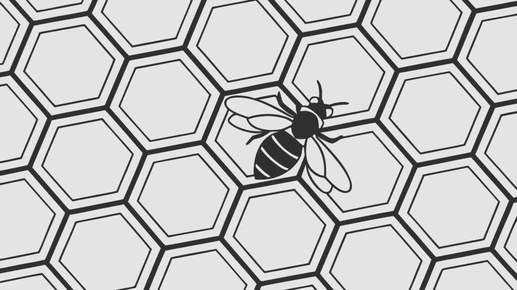 Honeycomb Pattern with Bee Geometric Design, vector design Generative AI