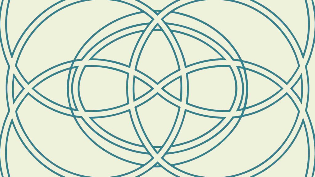 Interlocking Abstract Circles Sacred Geometry Pattern, vector design Generative AI