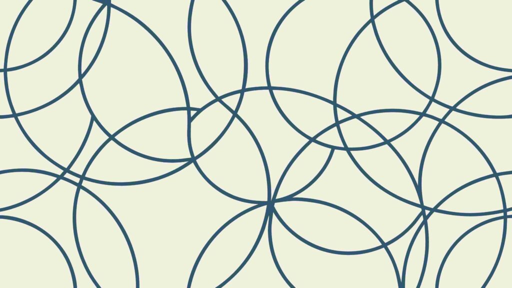 Abstract Intersecting Circles Geometric Line Pattern, vector design Generative AI