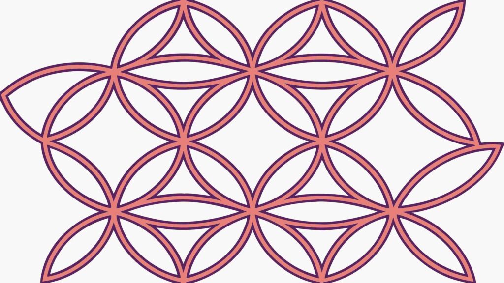 Floral Geometric Repeating Pattern in Pink and Red, vector design Generative AI