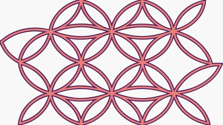Floral Geometric Repeating Pattern in Pink and Red, vector design Generative AI
