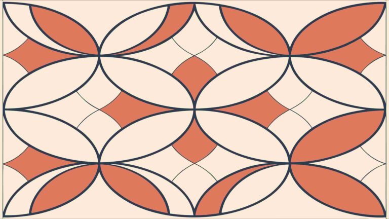 Retro Geometric Circular & Oval Abstract Pattern, vector design Generative AI