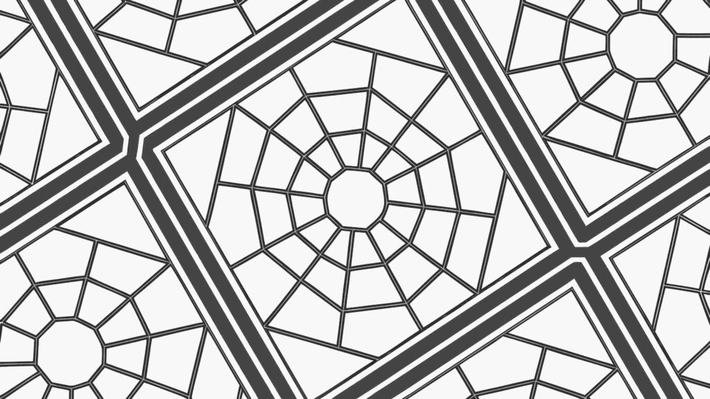 Ornate Circular Geometric Pattern with Star Center, vector design Generative AI