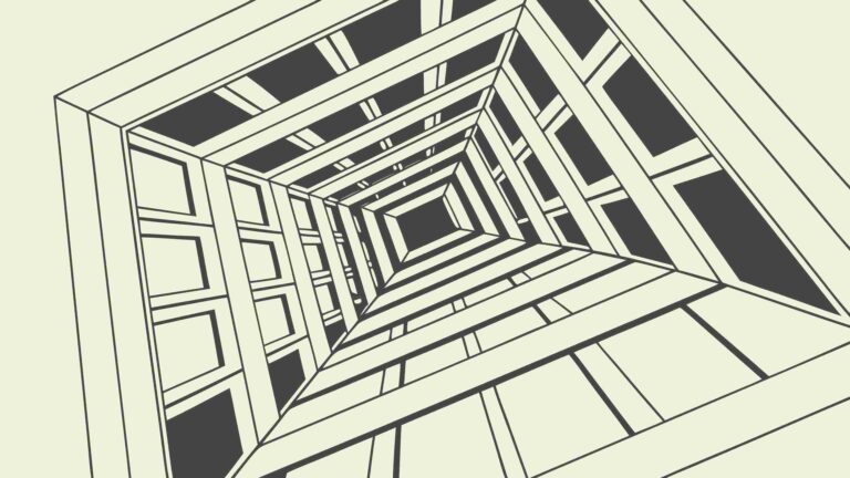 Hypnotic Abstract Square Tunnel Optical Illusion, vector design Generative AI