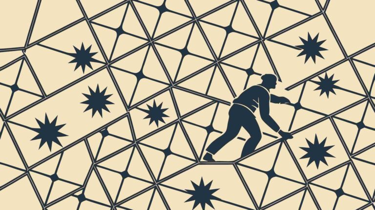 Abstract Geometric Star & Grid Pattern with Figure, vector design Generative AI
