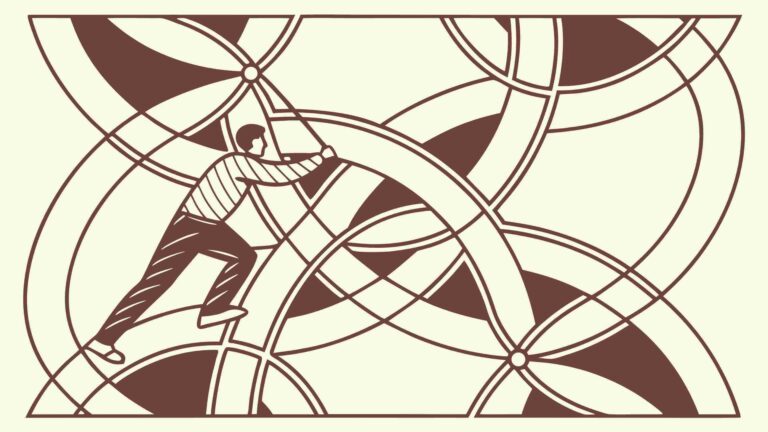 People Building Abstract Geometric Pattern Teamwork, vector design Generative AI