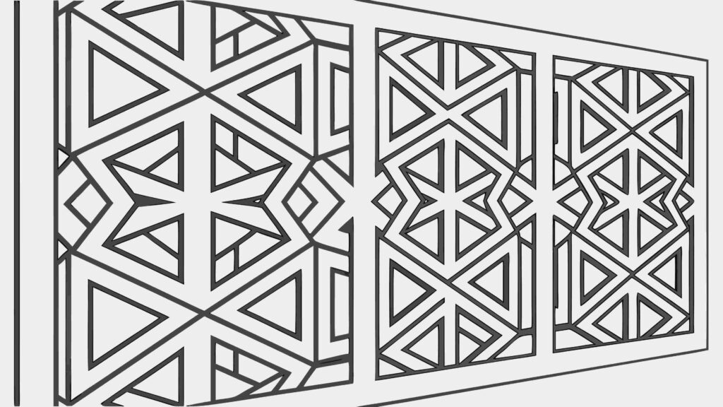 Ornate Geometric Interlocking Pattern Window Design, vector design Generative AI