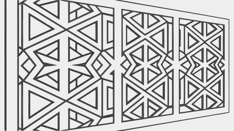 Ornate Geometric Interlocking Pattern Window Design, vector design Generative AI