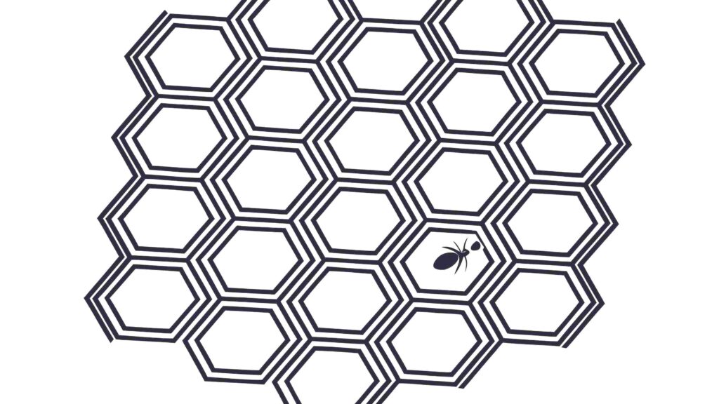 Minimalist Honeycomb Hexagon Geometric Pattern, vector design Generative AI