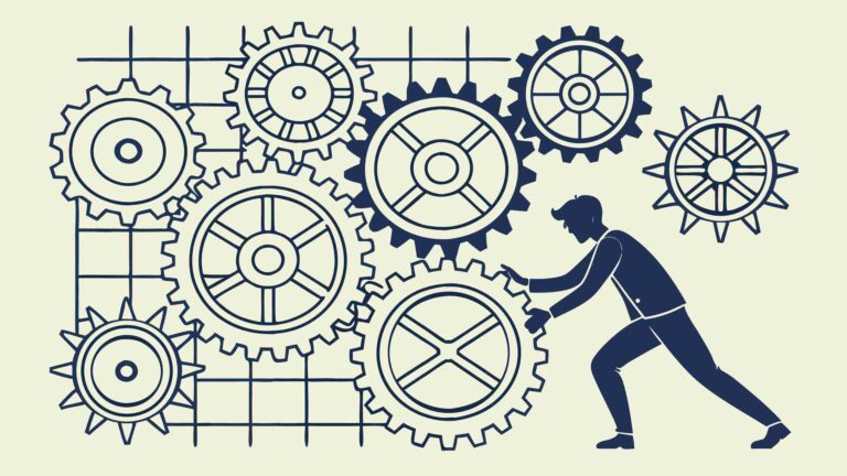 Gears and Cogs Abstract Collaboration Mechanical Scene, vector design Generative AI