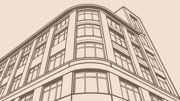 Classic Art Deco Building Facade Illustration, vector design Generative AI