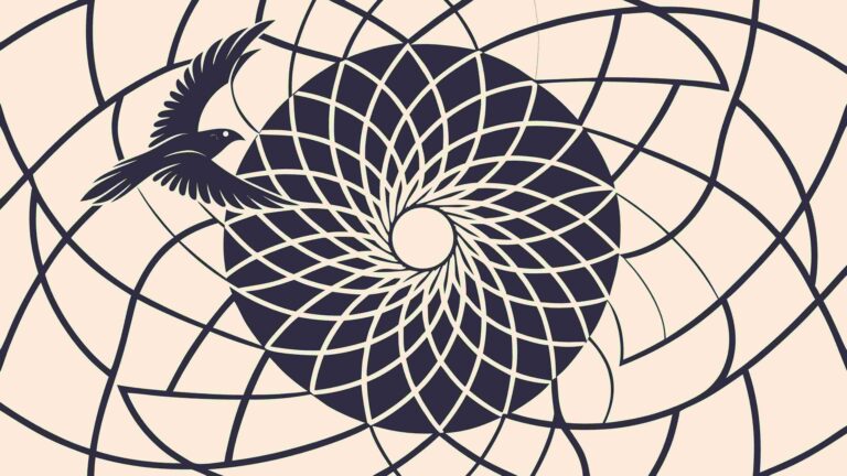 Abstract Geometric Dream Catcher Swirl Vector, vector design Generative AI