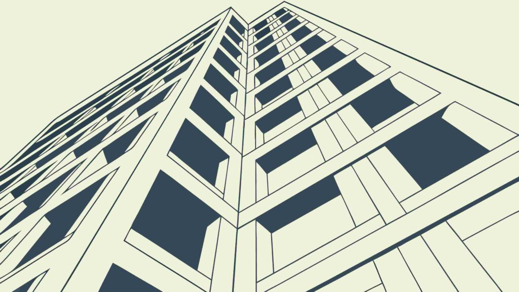 Perspective View of Modern Skyscraper Vector Art, vector design Generative AI