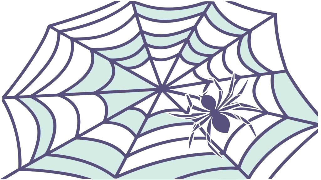 Spooky Spider on Detailed Spiderweb Vector Art, vector design Generative AI