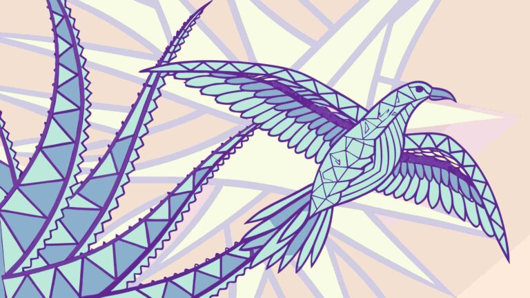 Geometric Bird in Flight with Abstract Patterns, vector design Generative AI