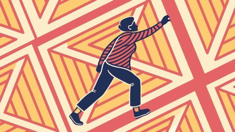 Man Pointing on Abstract Patterned Ground Vector, vector design Generative AI