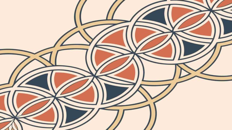 Interlocking Geometric Circles Pattern Seamless Vector, vector design Generative AI