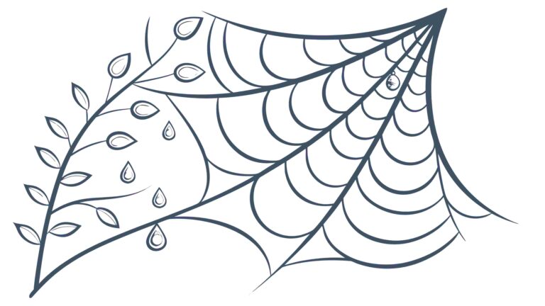 Intricate Spiderweb with Dewdrops Vector Art, vector design Generative AI