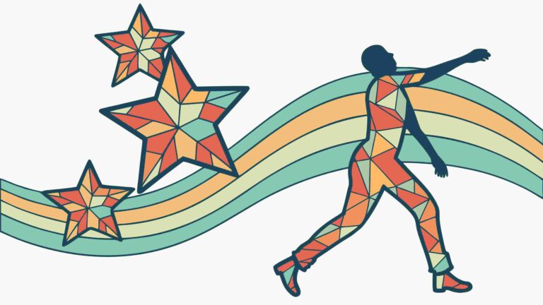 Dynamic Woman Runner with Starry Trails Vector, vector design Generative AI