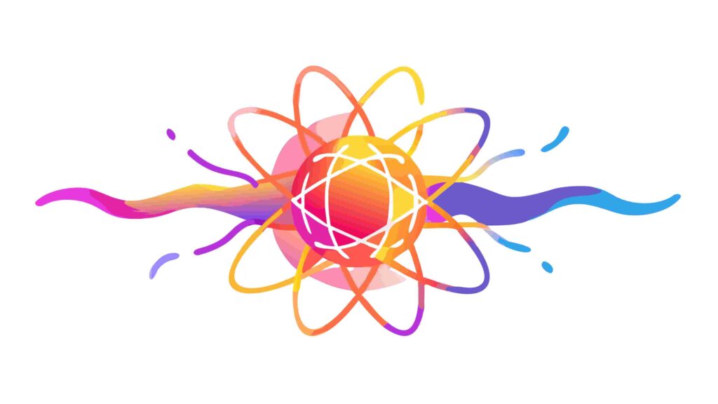 Abstract Atomic Burst Energy Swirl Vector, vector design Generative AI