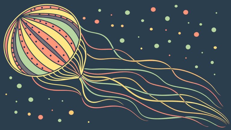 Deep Space Jellyfish with Cosmic Trails Vector, vector design Generative AI