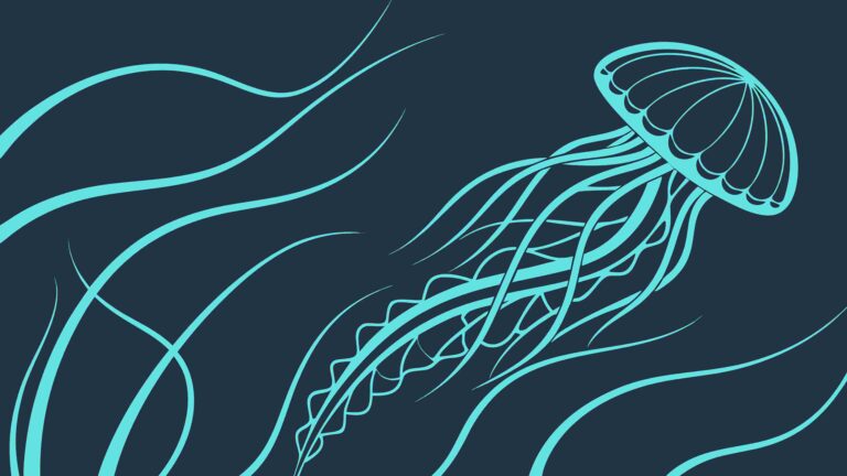 Luminous Deep Sea Jellyfish Vector Illustration, vector design Generative AI