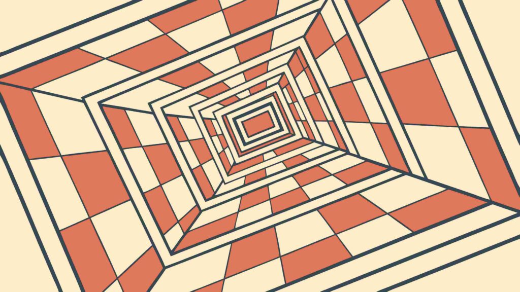 Abstract Checkered Tunnel Perspective Vector Art, vector design Generative AI