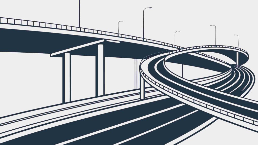 Elevated Highway Overpass Concrete Structure Vector, vector design Generative AI