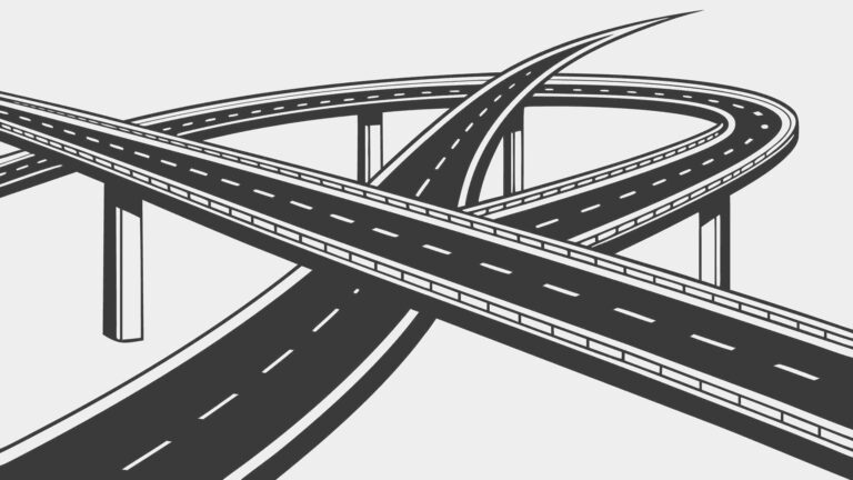 Curved Highway Road Scenic View Vector Illustration, vector design Generative AI