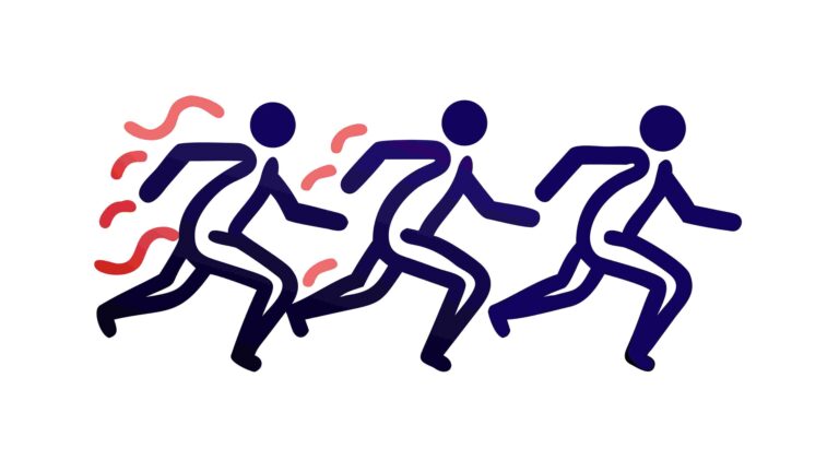 Group of Dynamic Runners Silhouette Vector, vector design Generative AI