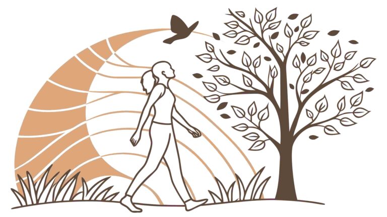 Serene Path with Figure and Tree Vector Illustration, vector design Generative AI