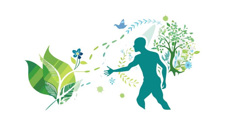 Man with Growth and Nature Elements Vector Art, vector design Generative AI