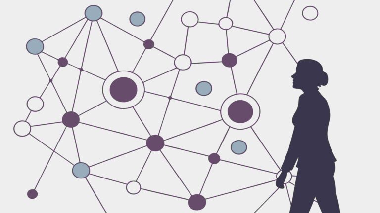 Woman Silhouette with Abstract Network Connections, vector design Generative AI