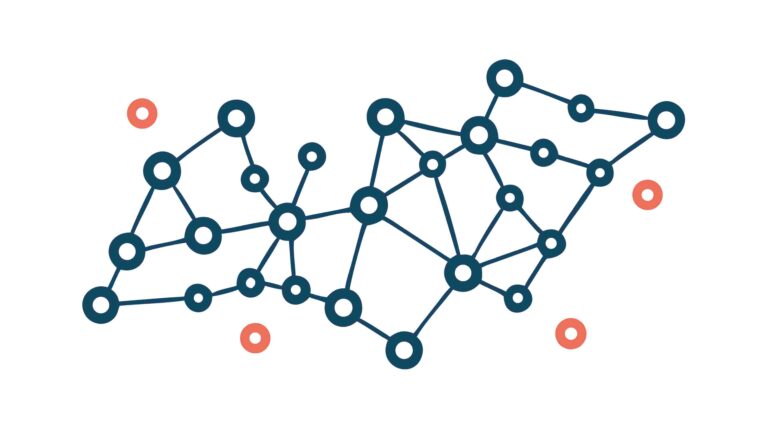 Abstract Network Diagram of Interconnected Dots, vector design Generative AI