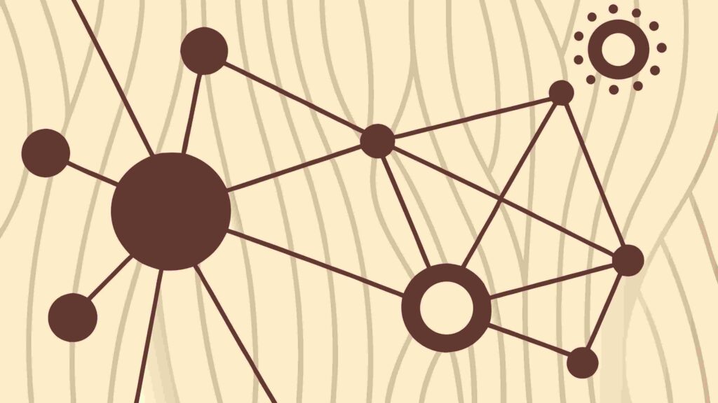 Abstract Organic Network Pattern on Wood Texture, vector design Generative AI