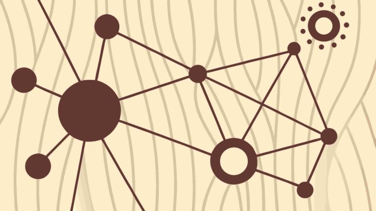 Abstract Organic Network Pattern on Wood Texture, vector design Generative AI
