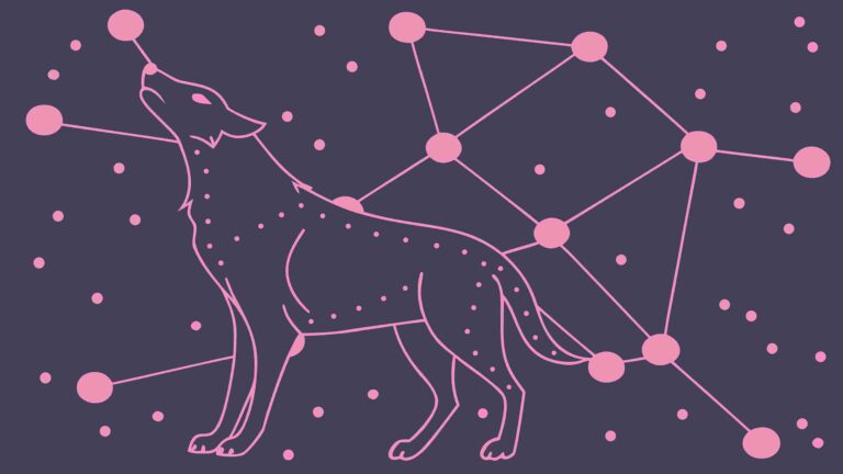 Canis Major Constellation with Dog Silhouette Vector, vector design Generative AI