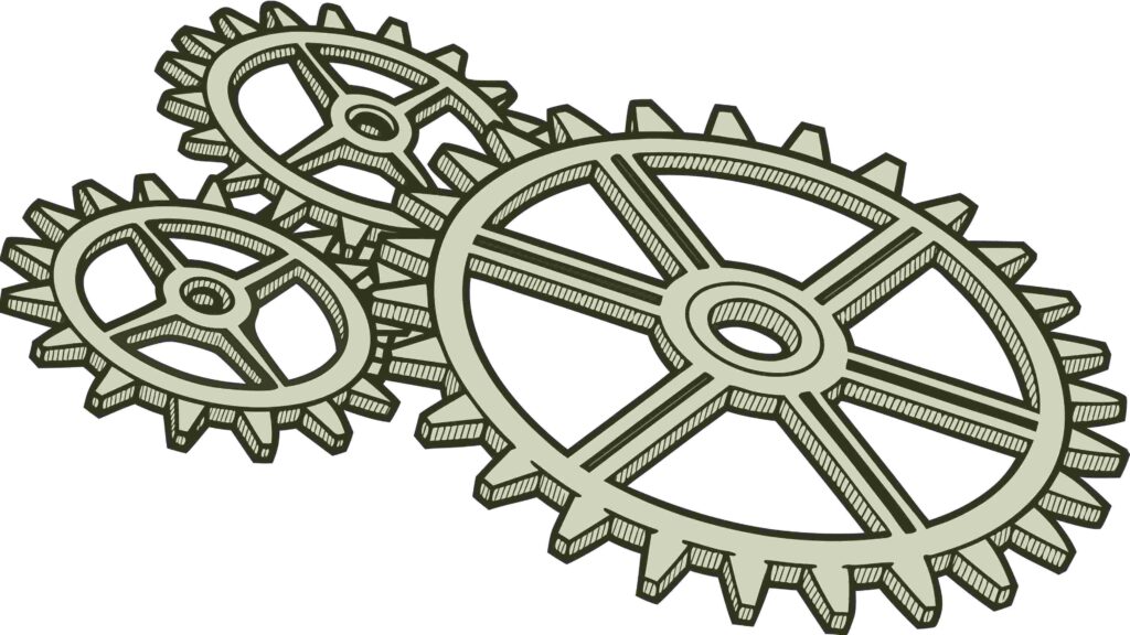Set of Interlocking Vintage Gear Wheels Vector, vector design Generative AI