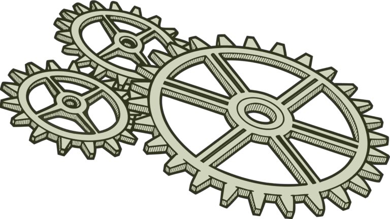 Set of Interlocking Vintage Gear Wheels Vector, vector design Generative AI
