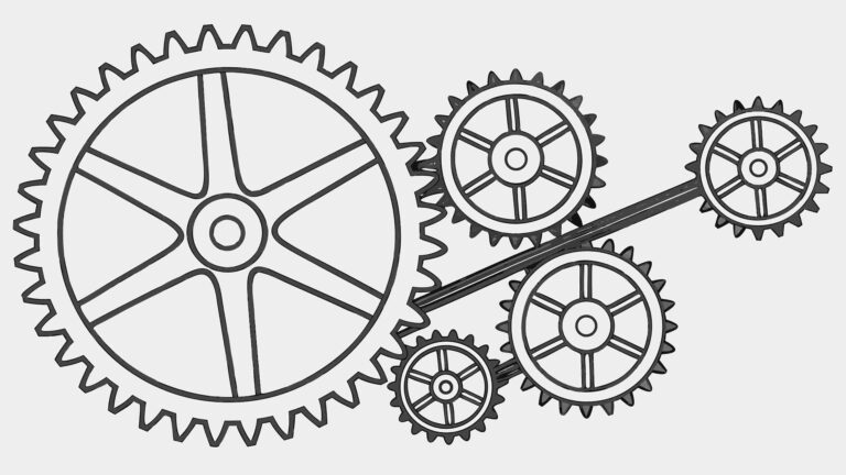 Interconnected Gears System Industrial Vector Art, vector design Generative AI