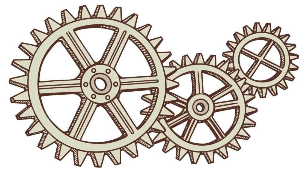 Set of Three Industrial Gears Abstract Vector, vector design Generative AI