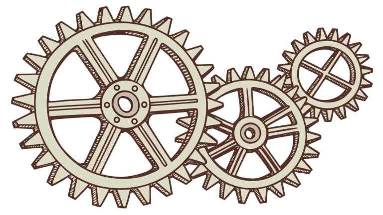 Set of Three Industrial Gears Abstract Vector, vector design Generative AI
