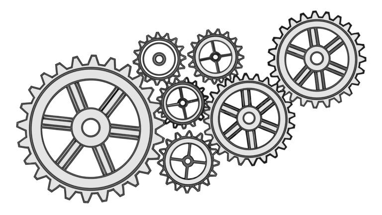 Stack of Interlocking Gears Mechanical System, vector design Generative AI